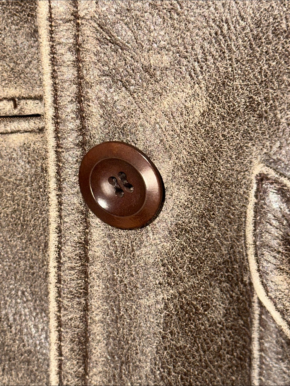 Y2K Guess Brown Long Leather Trench Coat SMALL - Picture 6 of 12